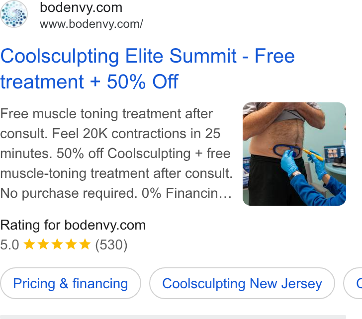 CoolSculpting ad creative