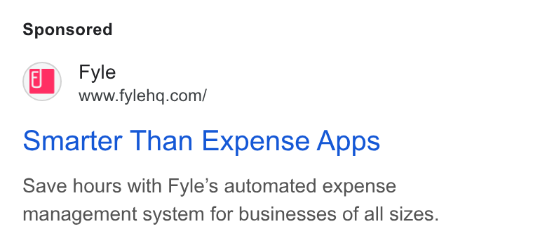 Fyle ad on Google Ads: Smarter Than Expense Apps Save hours with Fyle’s automated expense management system for businesses of all sizes.