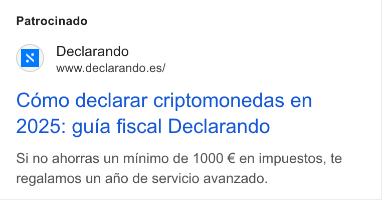 Declarando ad on Google Ads: Patrocinado Como declarar criptomonedas en 2025: guia fiscal Declarando Si no ahorras un minimo de 1000 € en impuestos, te regalamos un ano de servicio avanzado.
