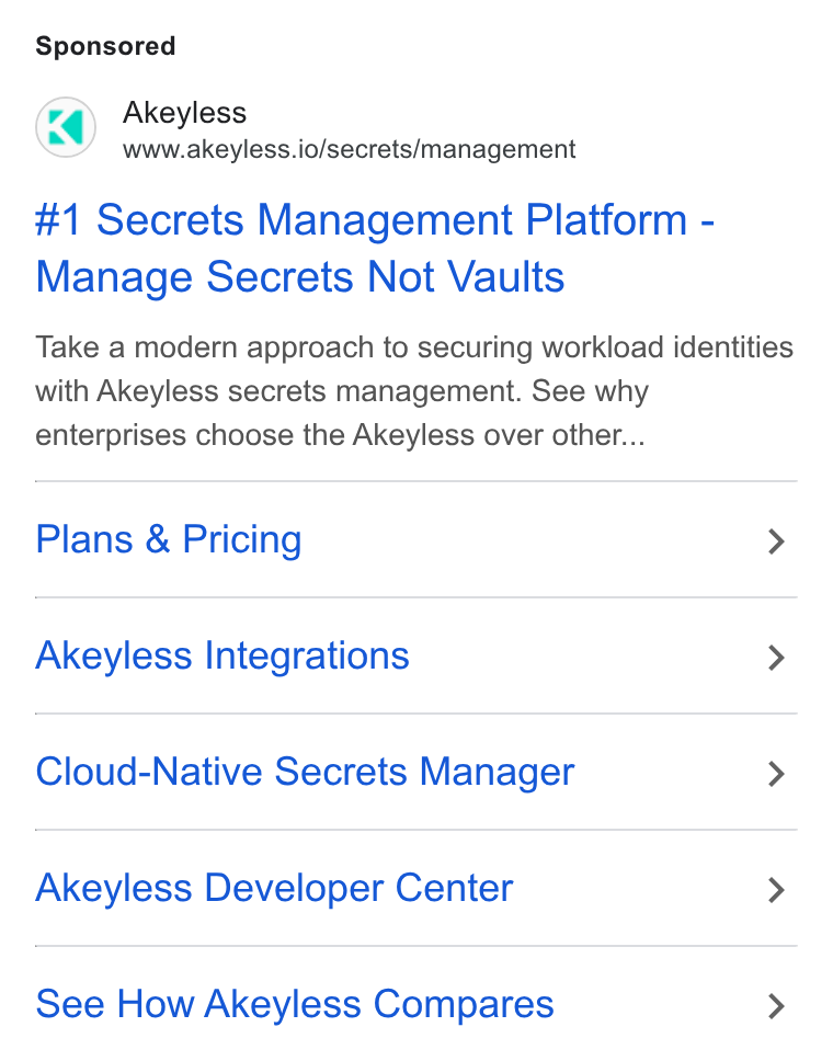 Akeyless ad