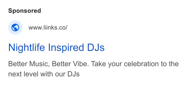 EMR USA ad on Google Ads: Nightlife Inspired DJs Better Music, Better Vibe. Take your celebration to the next level with our DJs