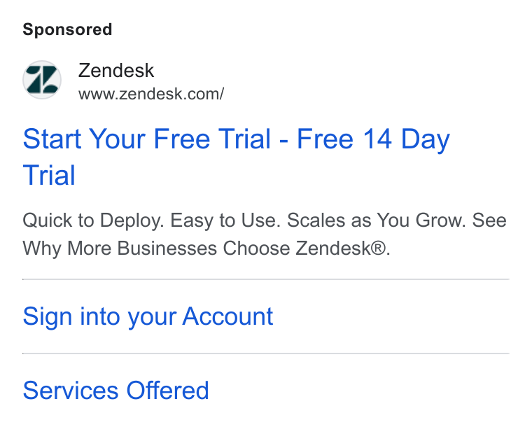 Zendesk WFM ad on Google Ads: Start Your Free Trial - Free 14 Day Trial Quick to Deploy. Easy to Use. Scales as You Grow. See Why More Businesses Choose Zendesk®. Sign into your Account Services Offered