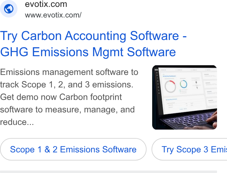 Evotix ad on Google Ads: www.evotix.com/ Try Carbon Accounting Software - GHG Emissions Mgmt Software Emissions management software to track Scope 1, 2, and 3 emissions. Get demo now Carbon footprint software to measure, manage, and reduce... Scope 1 & 2 Emissions Software } ( Try Scope 3 Emi: