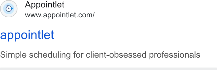 Appointlet ad on Google Ads: appointlet Simple scheduling for client-obsessed professionals