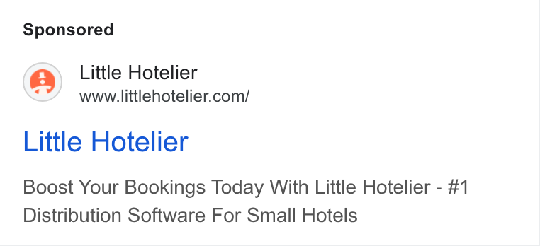 Little Hotelier ad on Google Ads: Little Hotelier Boost Your Bookings Today With Little Hotelier - #1 Distribution Software For Small Hotels