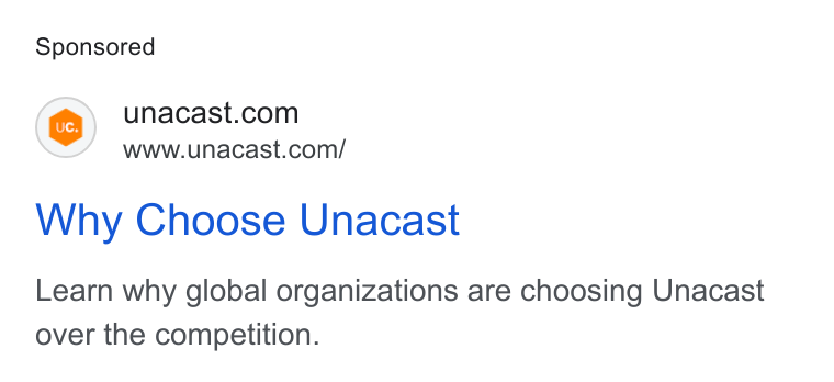 Unacast ad on Google Ads: www.unacast.com/ Why Choose Unacast Learn why global organizations are choosing Unacast over the competition.