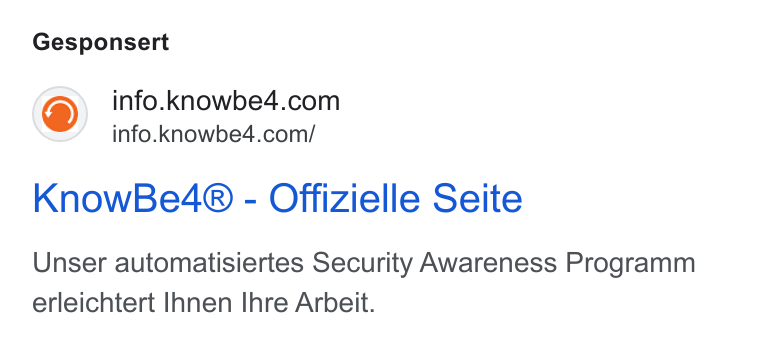 KnowBe4 ad on Google Ads: info.knowbe4.com/ Know Be4® - Offizielle Seite Unser automatisiertes Security Awareness Programm erleichtert Ihnen Ihre Arbeit.