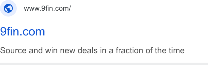 9fin ad on Google Ads: Ofin.com Source and win new deals in a fraction of the time