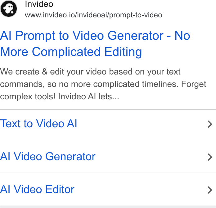 invideo ad on Google Ads: ) nvideo www.invideo.io/invideoai/prompt-to-video Al Prompt to Video Generator - No More Complicated Editing We create & edit your video based on your text commands, so no more complicated timelines. Forget complex tools! Invideo Al lets... Text to Video Al > Al Video Generator > Al Video Editor >