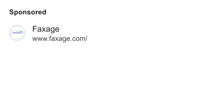 Faxage ad on Google Ads