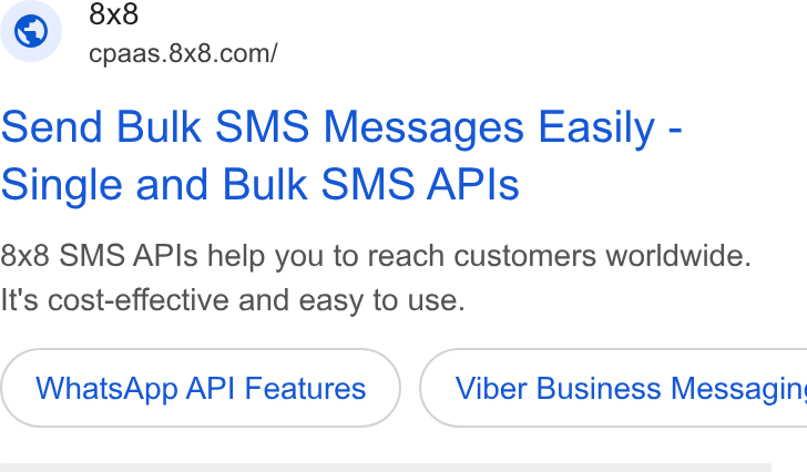 8x8 ad on Google Ads