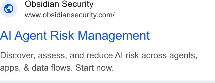 Obsidian Security ad