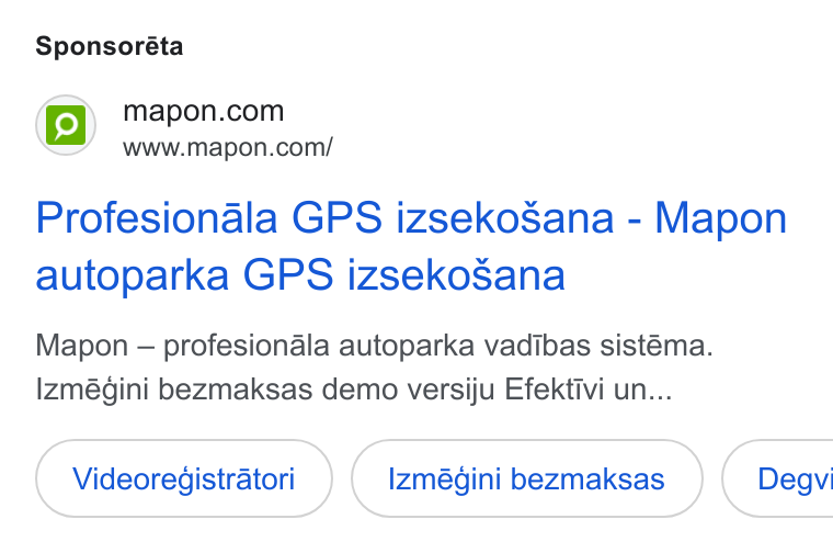 Mapon ad on Google Ads: www.mapon.com/ Profesionala GPS izseko Sana - Mapon autoparka GPS izseko Sana Mapon — profesionala autoparka vadibas sistéma. Izmégini bezmaksas demo versiju Efektivi un... Videoregistratori Izmégini bezmaksas } ( Degvi