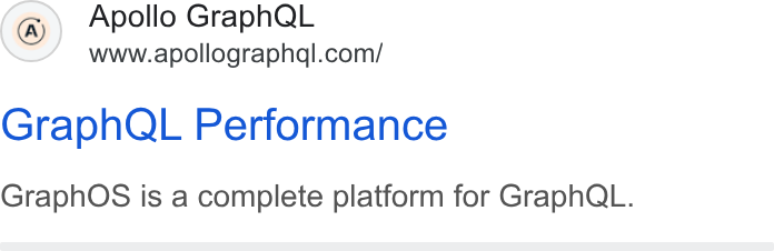 Apollo GraphQL ad on Google Ads: Graph QL Performance Graph OS is a complete platform for Graph QL.