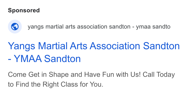 Weebly ad on Google Ads: ® -yangs martial arts association sandton - ymaa sandto Yangs Martial Arts Association Sandton - YMAA Sandton Come Get in Shape and Have Fun with Us! Call Today to Find the Right Class for You.