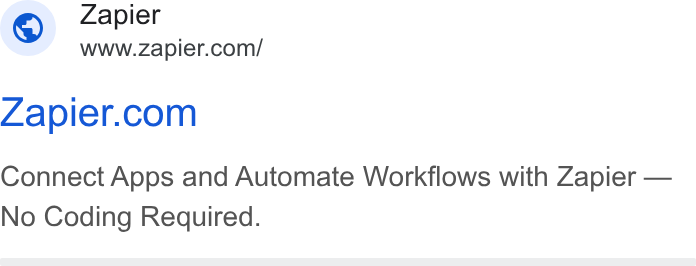 Zapier ad on Google Ads: Zapier.com Connect Apps and Automate Workflows with Zapier — No Coding Required.