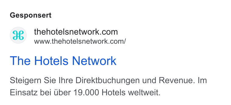 The Hotels Network ad on Google Ads: www.thehotelsnetwork.com/ The Hotels Network Steigern Sie Ihre Direktbuchungen und Revenue. Im Einsatz bei Uber 19.000 Hotels weltweit.