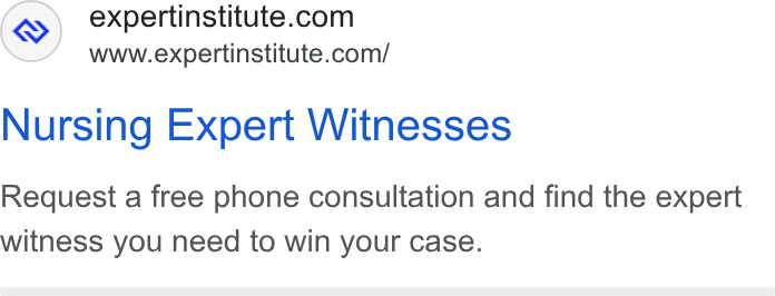Expert Institute ad on Google Ads: www.expertinstitute.com/ Nursing Expert Witnesses Request a free phone consultation and find the expert witness you need to win your case.