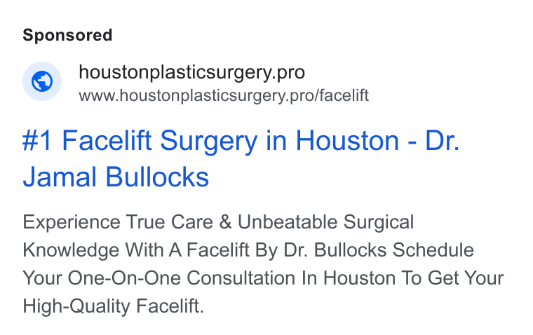 Heights Plastic Surgery ad creative