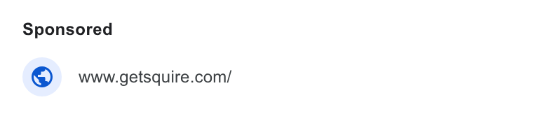 SQUIRE ad on Google Ads