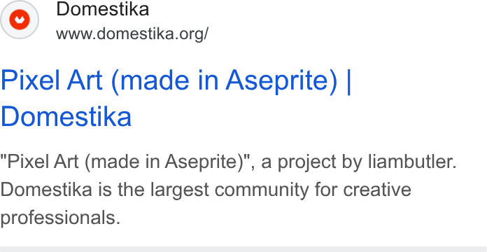 Domestika ad on Google Ads: Pixel Art (made in Aseprite) | Domestika Pixel Art (made in Aseprite)", a project by liambutler. Domestika is the largest community for creative professionals.