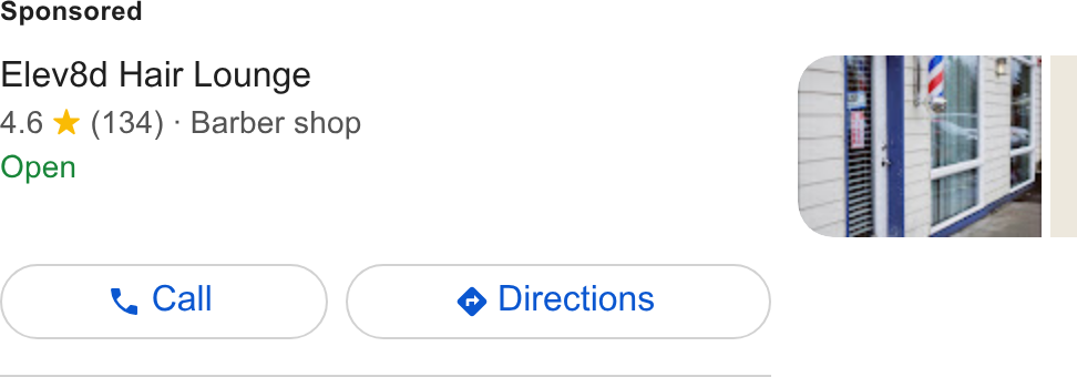 SQUIRE ad on Google Ads: Elev8d Hair Lounge 4.6 * (134) - Barber shop Open