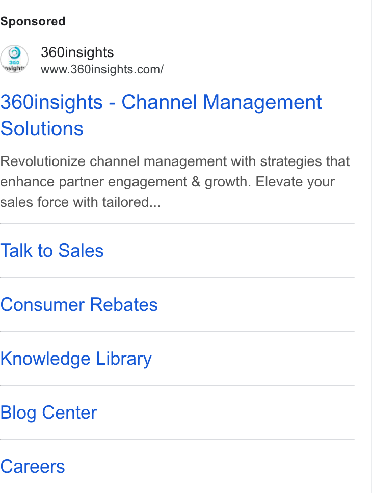 360insights ad on Google Ads