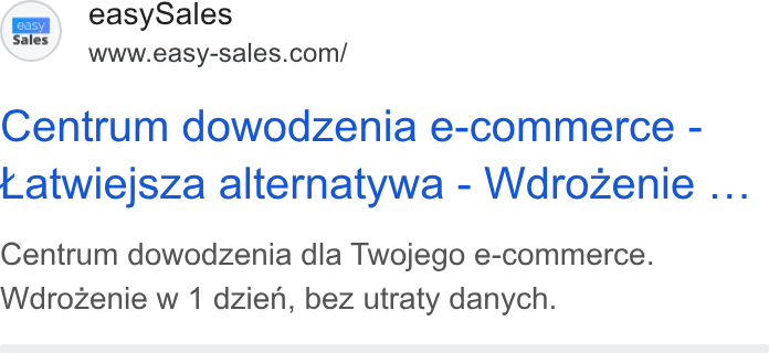 easySales Global ad on Google Ads: Centrum dowodzenia e-commerce - Latwiejsza alternatywa - Wdrozenie ... Centrum dowodzenia dla Twojego e-commerce. Wdrozenie w 1 dzien, bez utraty danych.