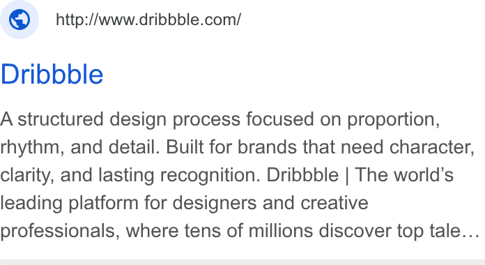 Dribbble ad on Google Ads: Dribbble A structured design process focused on proportion, rhythm, and detail. Built for brands that need character, clarity, and lasting recognition. Dribbble | The world’s leading platform for designers and creative professionals, where tens of millions discover top tale...