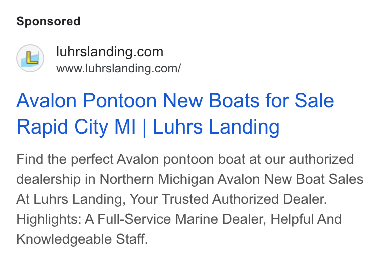 Checkfront ad on Google Ads: www.luhrsianding.com/ Avalon Pontoon New Boats for Sale Rapid City MI | Luhrs Landing Find the perfect Avalon pontoon boat at our authorized dealership in Northern Michigan Avalon New Boat Sales At Luhrs Landing, Your Trusted Authorized Dealer. Highlights: A Full-Service Marine Dealer, Helpful And Knowledgeable Staff.
