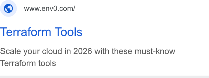 env zero ad on Google Ads: Terraform Tools Scale your cloud in 2026 with these must-know Terraform tools