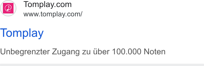 Tomplay ad on Google Ads: www.tomplay.com/ Tomplay Unbegrenzter Zugang zu uber 100.000 Noten