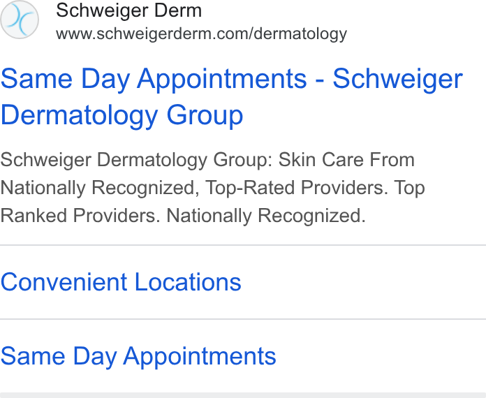 Schweiger Dermatology Group - Dr. Phillips ad creative