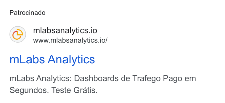 mLabs ad on Google Ads: Patrocinado mlabsanalytics.io www.mlabsanalytics.io/ m Labs Analytics m Labs Analytics: Dashboards de Trafego Pago em Segundos. Teste Gratis.