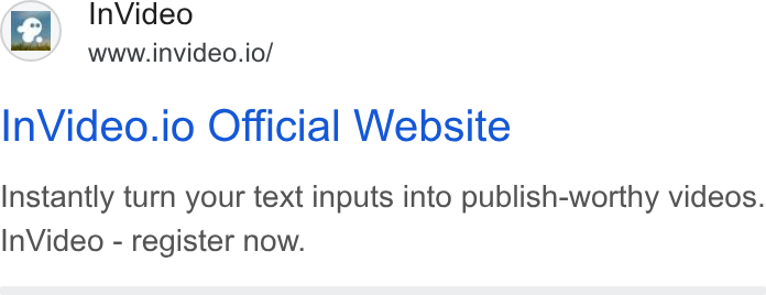 invideo ad on Google Ads: In Video www.invideo.io/ In Video.io Official Website Instantly turn your text inputs into publish-worthy videos. In Video - register now.