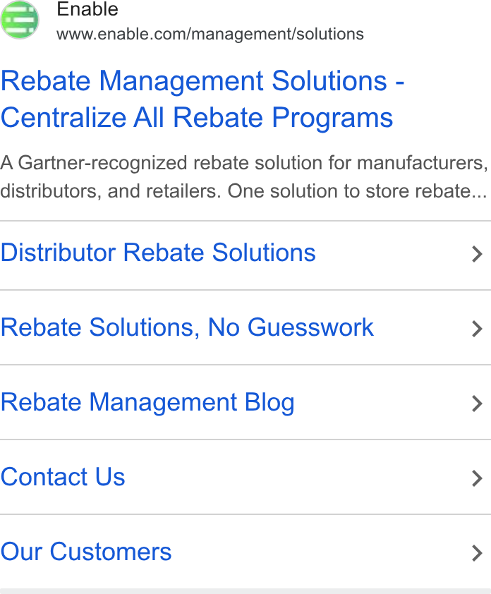Enable ad on Google Ads: Rebate Management Solutions - Centralize All Rebate Programs A Gartner-recognized rebate solution for manufacturers, distributors, and retailers. One solution to store rebate... Distributor Rebate Solutions > Rebate Solutions, No Guesswork > Rebate Management Blog > Contact Us > Our Customers >