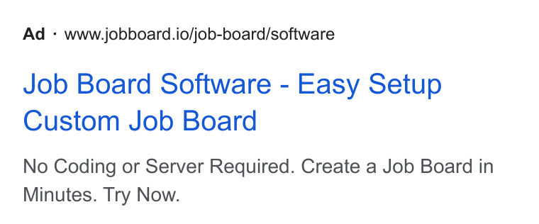 Jobs24 ad on Google Ads: Ad - www.jobboard.io/job-board/software Job Board Software - Easy Setup Custom Job Board No Coding or Server Required. Create a Job Board in Minutes. Try Now.