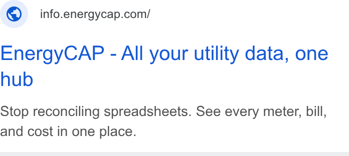 Wattics ad on Google Ads: Energy CAP - All your utility data, one hub Stop reconciling spreadsheets. See every meter, bill, and cost in one place.