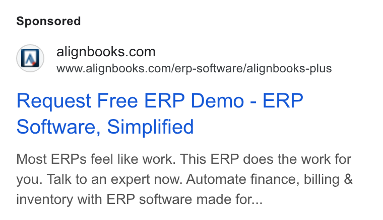 AlignBooks ad on Google Ads: www.alignbooks.com/erp-software/alignbooks-plus Request Free ERP Demo - ERP Software, Simplified Most ERPs feel like work. This ERP does the work for you. Talk to an expert now. Automate finance, billing & inventory with ERP software made for...