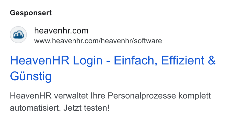 HeavenHR ad on Google Ads: www.heavenhr.com/heavenhr/software Heaven HR Login - Einfach, Effizient & Gunstig Heaven HR verwaltet Ihre Personalprozesse komplett automatisiert. Jetzt testen!