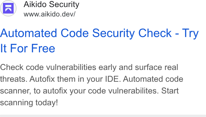 Aikido Security ad