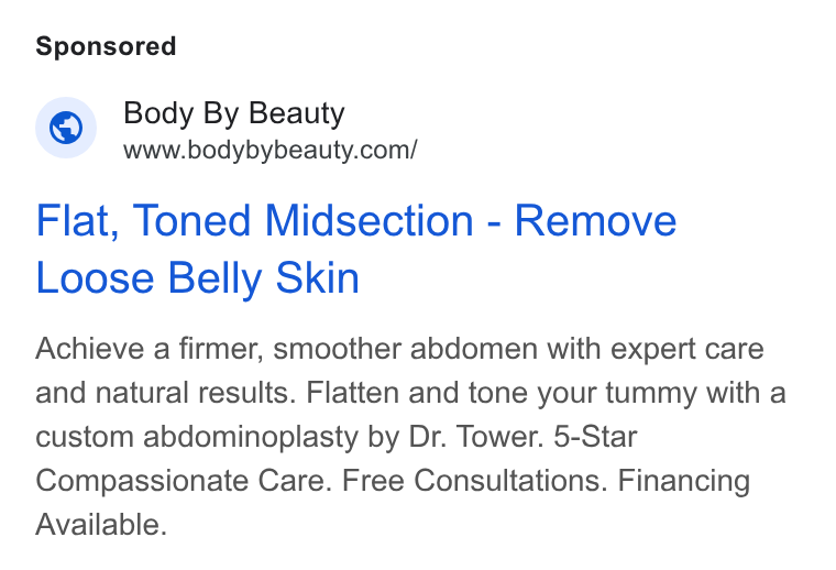 BodyByBeauty ad creative