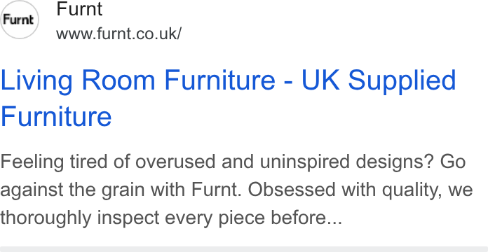 Furnt, Ltd ad creative