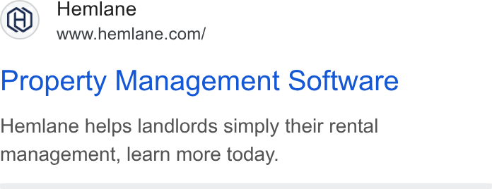 Hemlane ad on Google Ads: Property Management Software Hemlane helps landlords simply their rental management, learn more today.