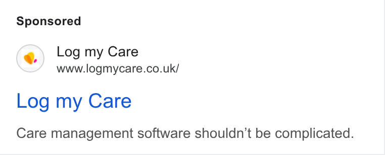 Log my Care ad on Google Ads: Log my Care Care management software shouldn't be complicated.