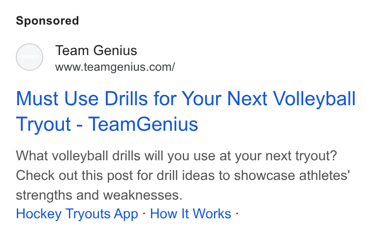 TeamGenius ad on Google Ads: Must Use Drills for Your Next Volleyball Tryout - Team Genius What volleyball drills will you use at your next tryout? Check out this post for drill ideas to showcase athletes' strengths and weaknesses. Hockey Tryouts App - How It Works -