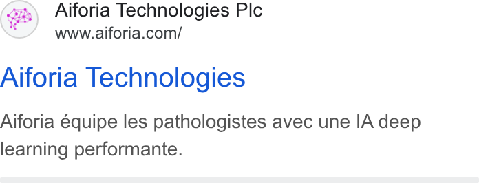 Aiforia ad on Google Ads: Aiforia Technologies Aiforia équipe les pathologistes avec une IA deep learning performante.