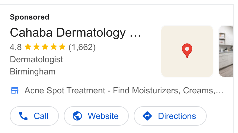 Cahaba Dermatology & Skin Health Center ad creative