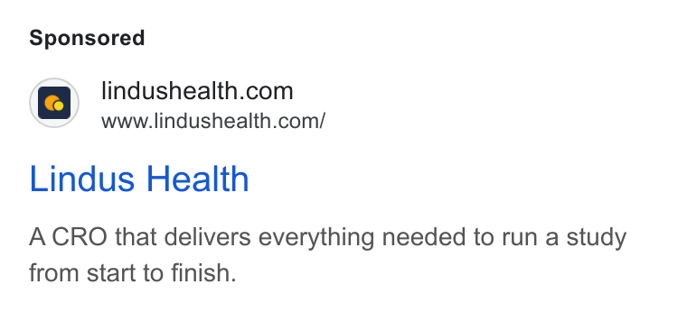 Lindus Health ad on Google Ads: www.lindushealth.com/ Lindus Health A CRO that delivers everything needed to run a study from start to finish.