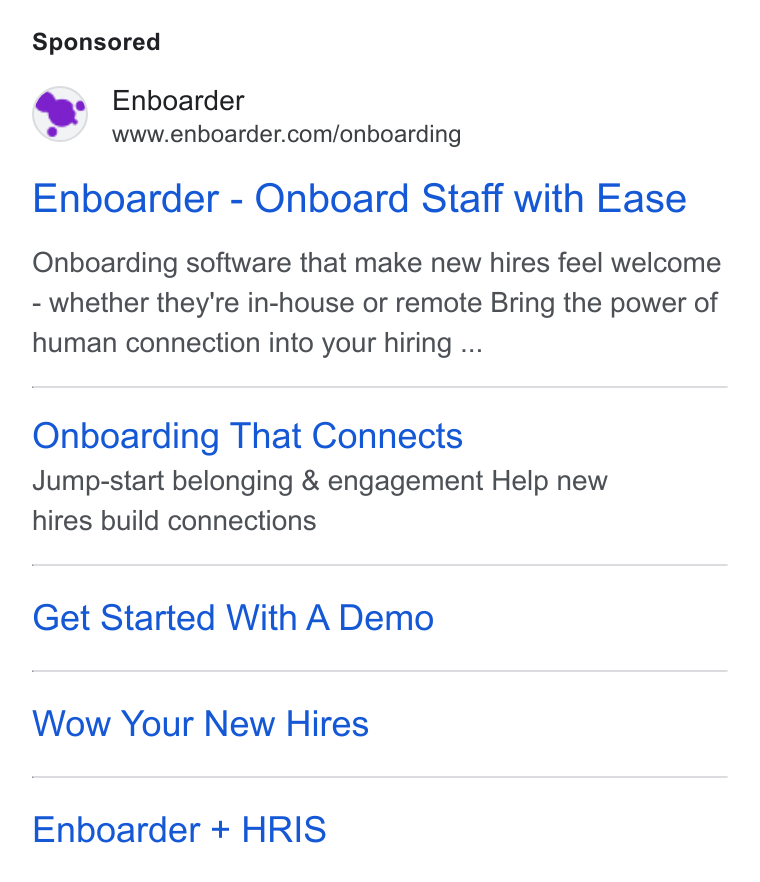 Enboarder ad on Google Ads: Enboarder - Onboard Staff with Ease Onboarding software that make new hires feel welcome - whether they're in-house or remote Bring the power of human connection into your hiring ... Onboarding That Connects Jump-start belonging & engagement Help new hires build connections Get Started With A Demo Wow Your New Hires Enboarder + HRIS